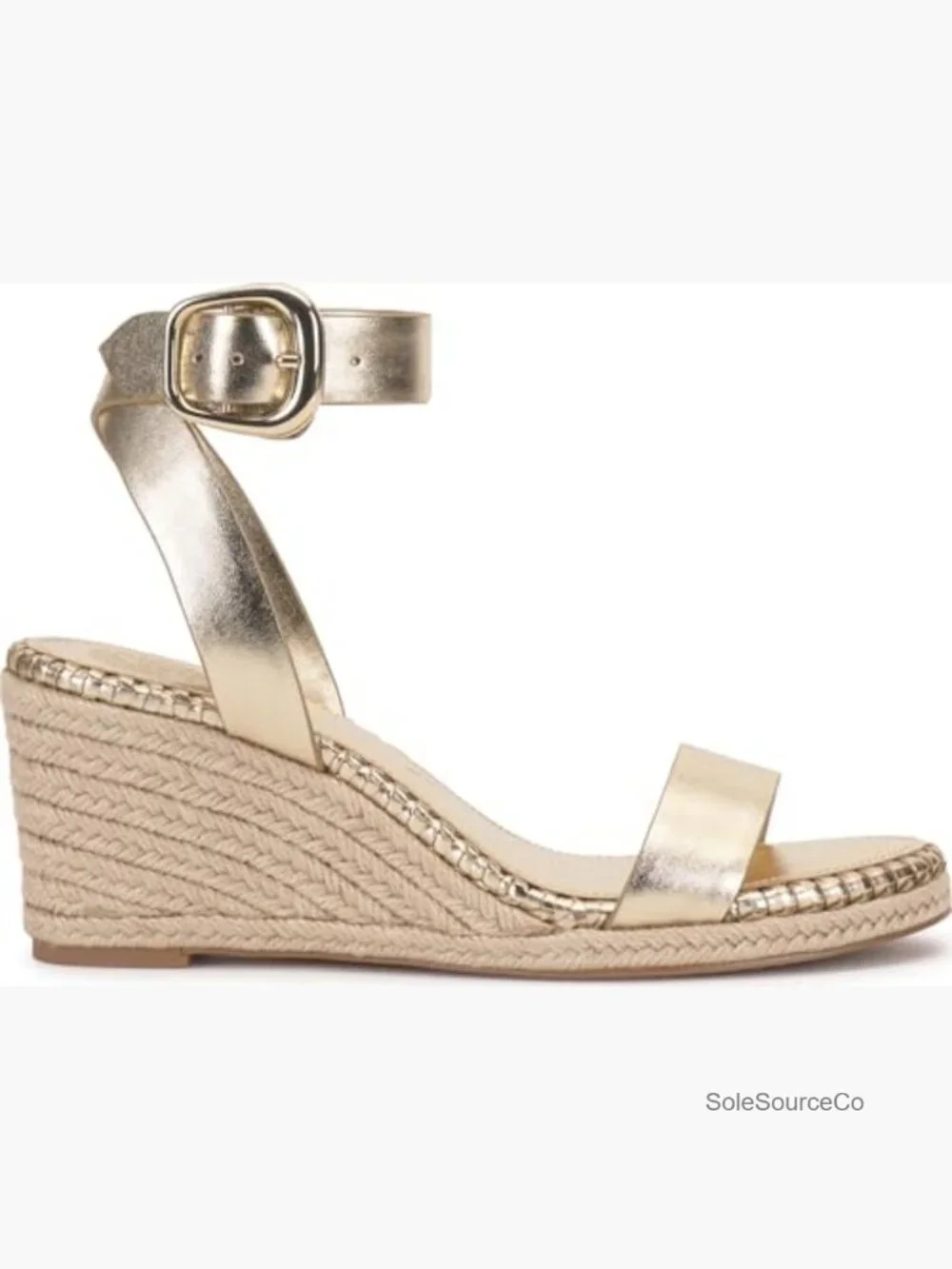 Ankle Strap Espadrille Wedge Sandals Open Toe Faux Leather